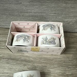 Precious Moments Napkin Rings Set of 4 White Excellent Christmas 1987 211974‎